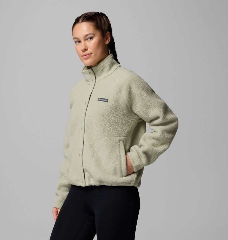 Women's Jasper Ridge Pebbled Fleece Full Snap, Color: Safari, image 4