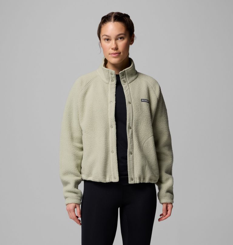 Women's Jasper Ridge Pebbled Fleece Full Snap, Color: Safari, image 5