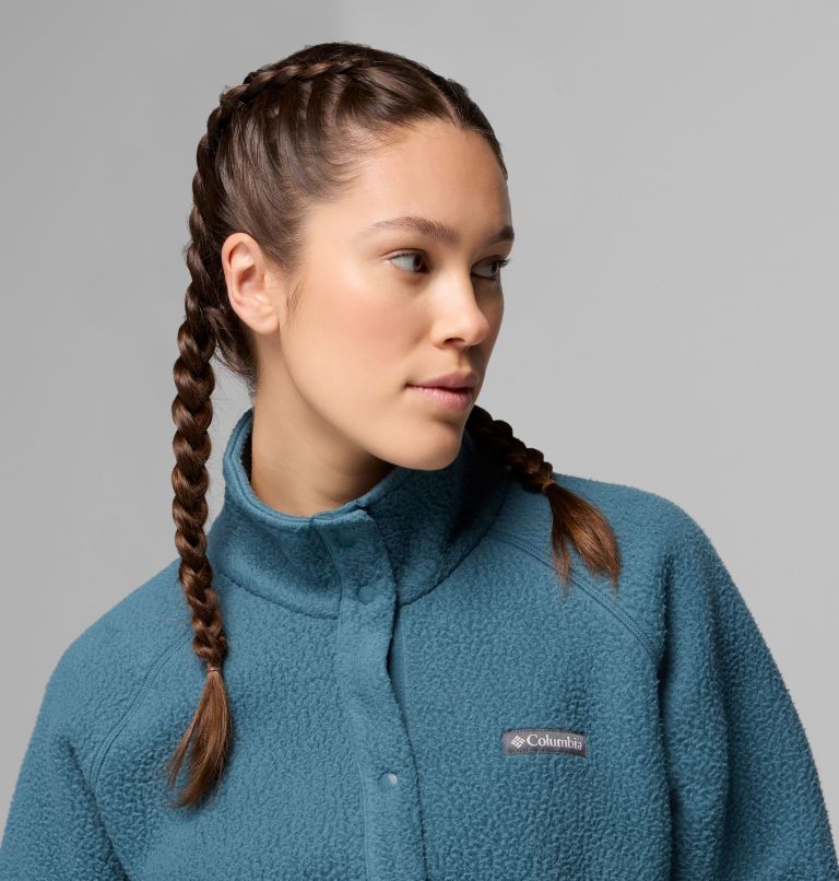 Women's Jasper Ridge Pebbled Fleece Full Snap, Color: Everblue, image 6