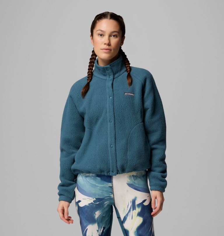 Women's Jasper Ridge Pebbled Fleece Full Snap, Color: Everblue, image 1