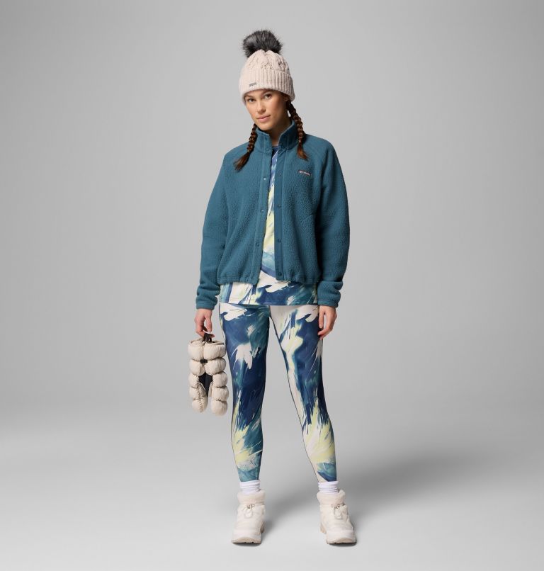 Women's Jasper Ridge Pebbled Fleece Full Snap, Color: Everblue, image 2