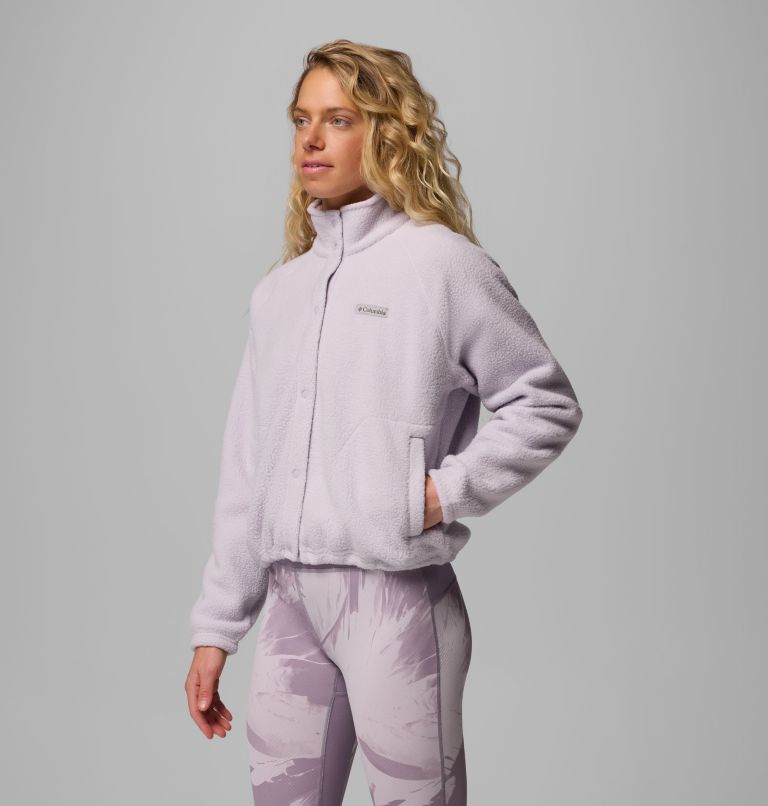 Women's Jasper Ridge Pebbled Fleece Full Snap, Color: Lavender Pearl, image 4