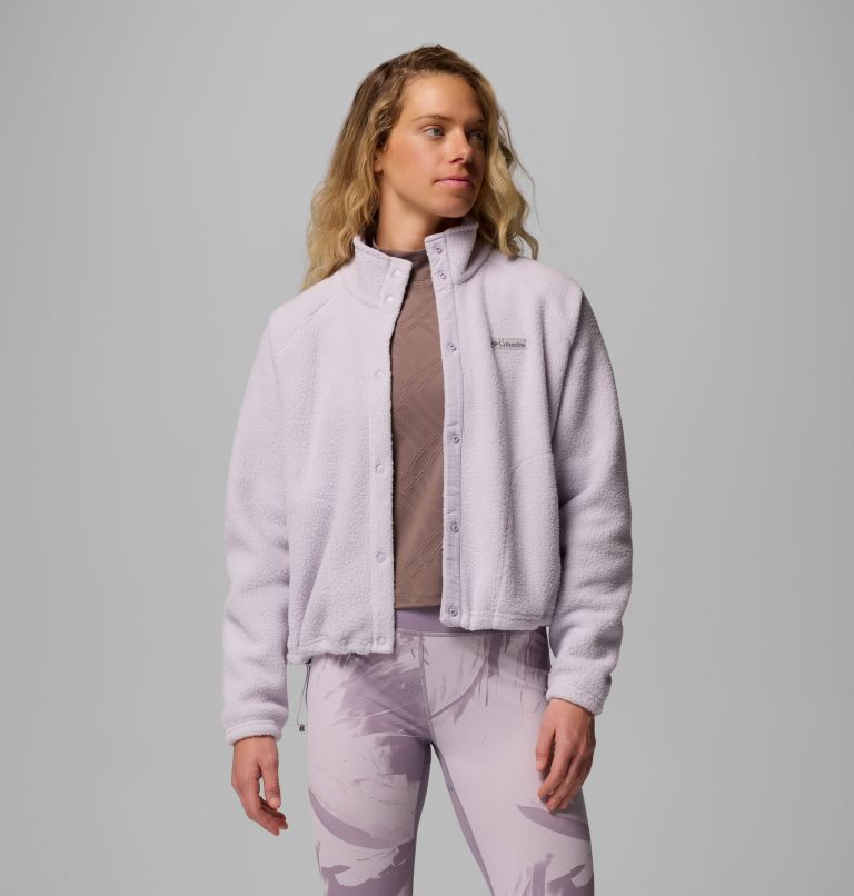 Women's Jasper Ridge Pebbled Fleece Full Snap, Color: Lavender Pearl, image 5