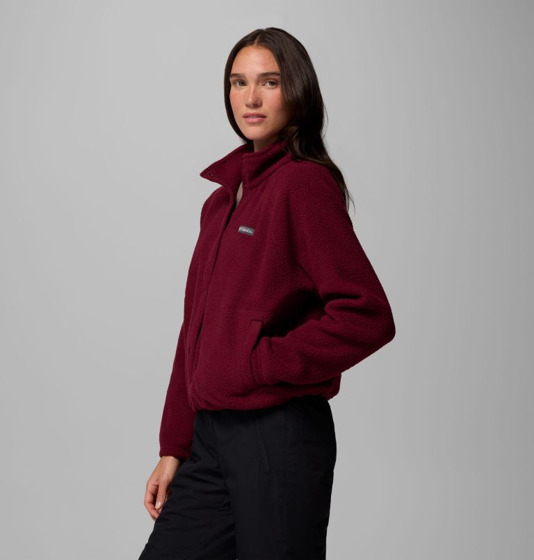 Women's Jasper Ridge Pebbled Fleece Full Snap, Color: Rich Wine, image 4