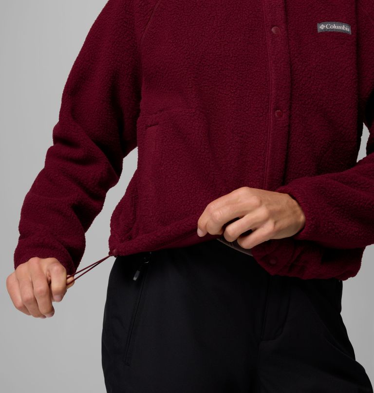 Women's Jasper Ridge Pebbled Fleece Full Snap, Color: Rich Wine, image 7