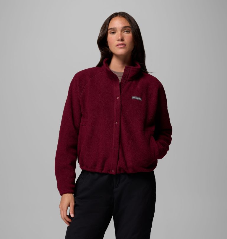 Women's Jasper Ridge Pebbled Fleece Full Snap, Color: Rich Wine, image 1