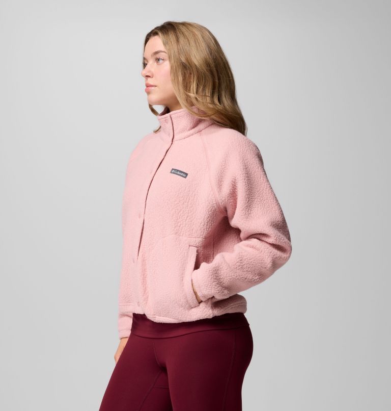Women's Jasper Ridge Pebbled Fleece Full Snap, Color: Eraser Pink, image 4