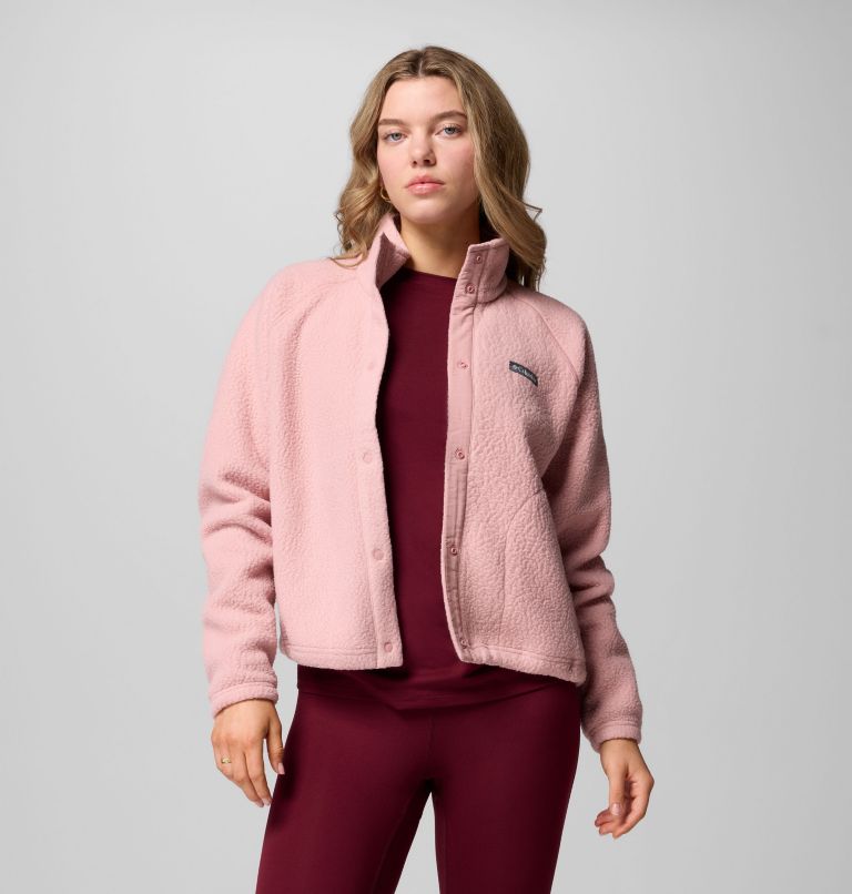 Women's Jasper Ridge Pebbled Fleece Full Snap, Color: Eraser Pink, image 5