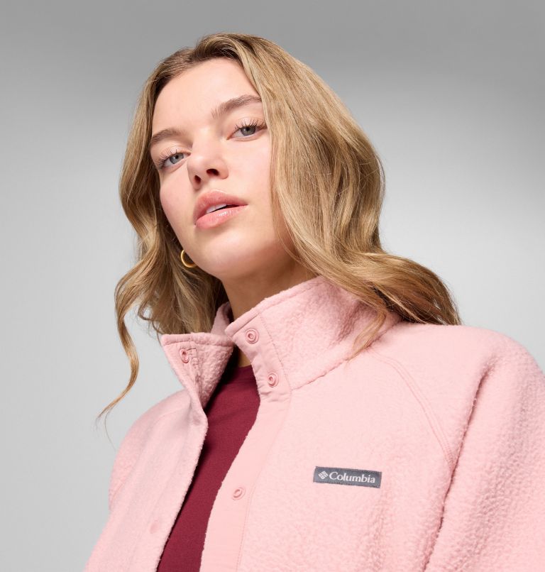 Women's Jasper Ridge Pebbled Fleece Full Snap, Color: Eraser Pink, image 6