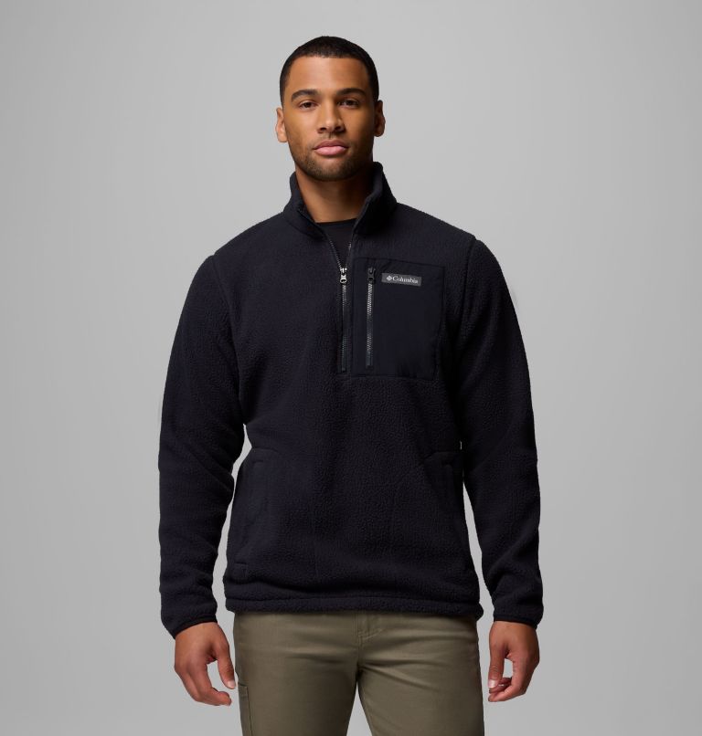 Men's Jasper Ridge Pebbled Half Zip Fleece, Color: Black, image 1