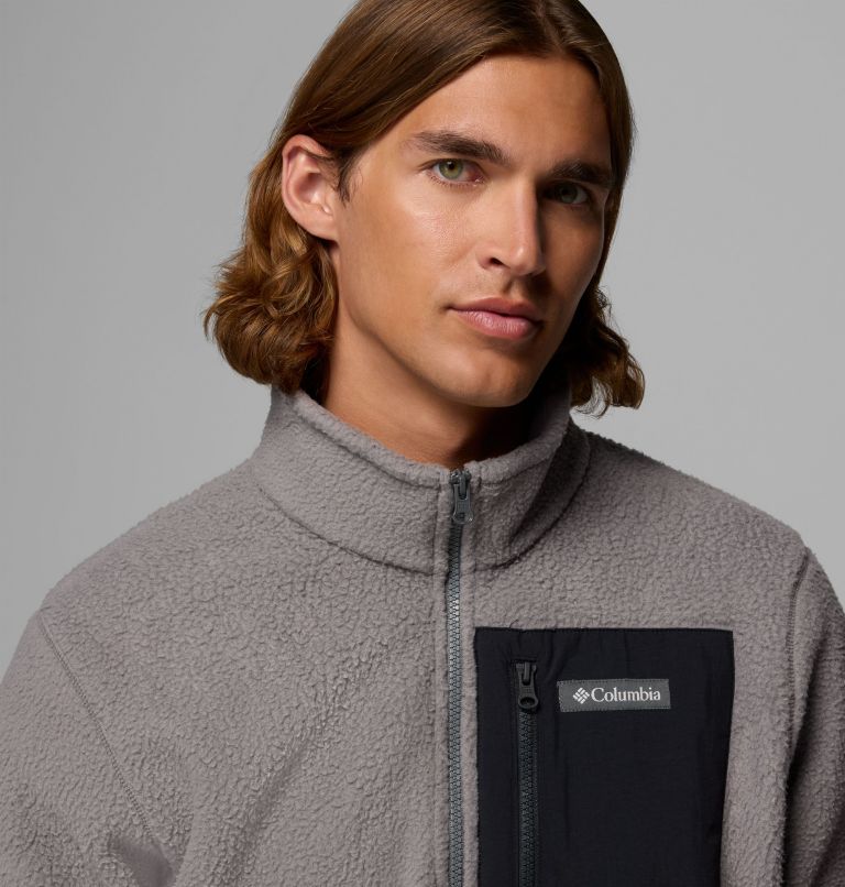 Men's Jasper Ridge Pebbled Half Zip Fleece, Color: City Grey, Black, image 5