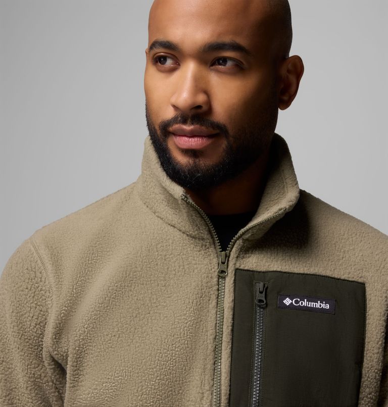 Men's Jasper Ridge Pebbled Half Zip Fleece, Color: Stone Green, Greenscape, image 5