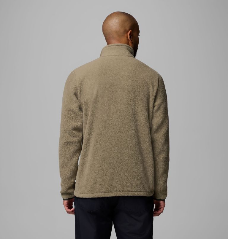 Men's Jasper Ridge Pebbled Half Zip Fleece, Color: Stone Green, Greenscape, image 3
