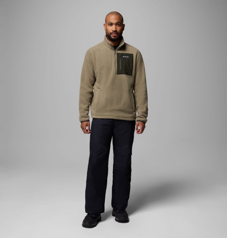 Men's Jasper Ridge Pebbled Half Zip Fleece, Color: Stone Green, Greenscape, image 2