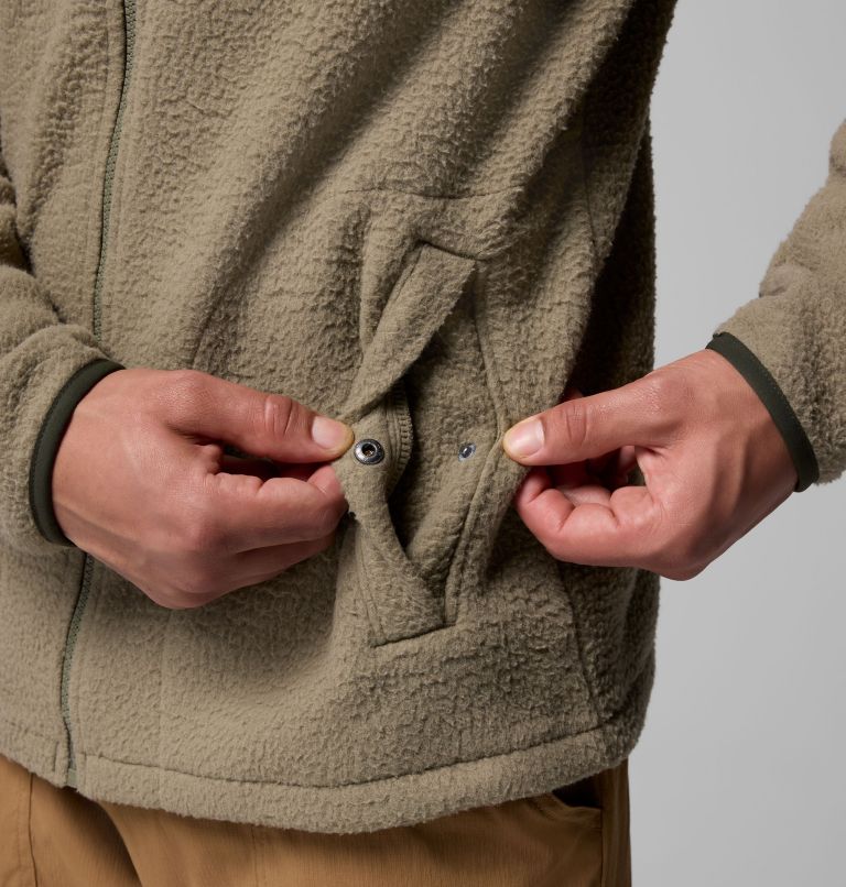 Men's Jasper Ridge Pebbled Full Zip Fleece, Color: Stone Green, Greenscape, image 7