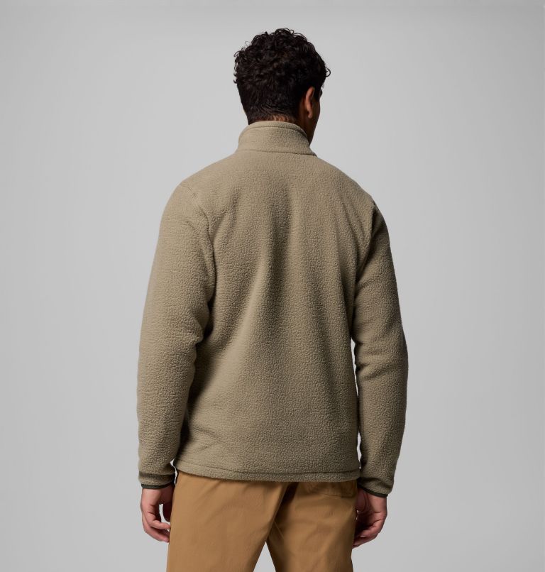 Men's Jasper Ridge Pebbled Full Zip Fleece, Color: Stone Green, Greenscape, image 3