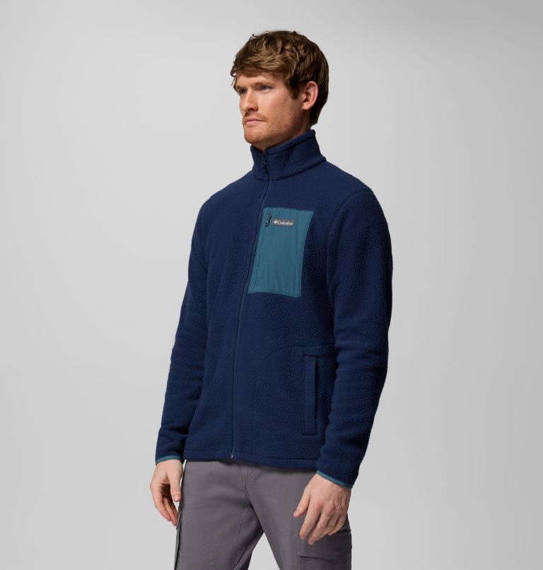 Men's Jasper Ridge Pebbled Full Zip Fleece, Color: Collegiate Navy, Everblue, image 4