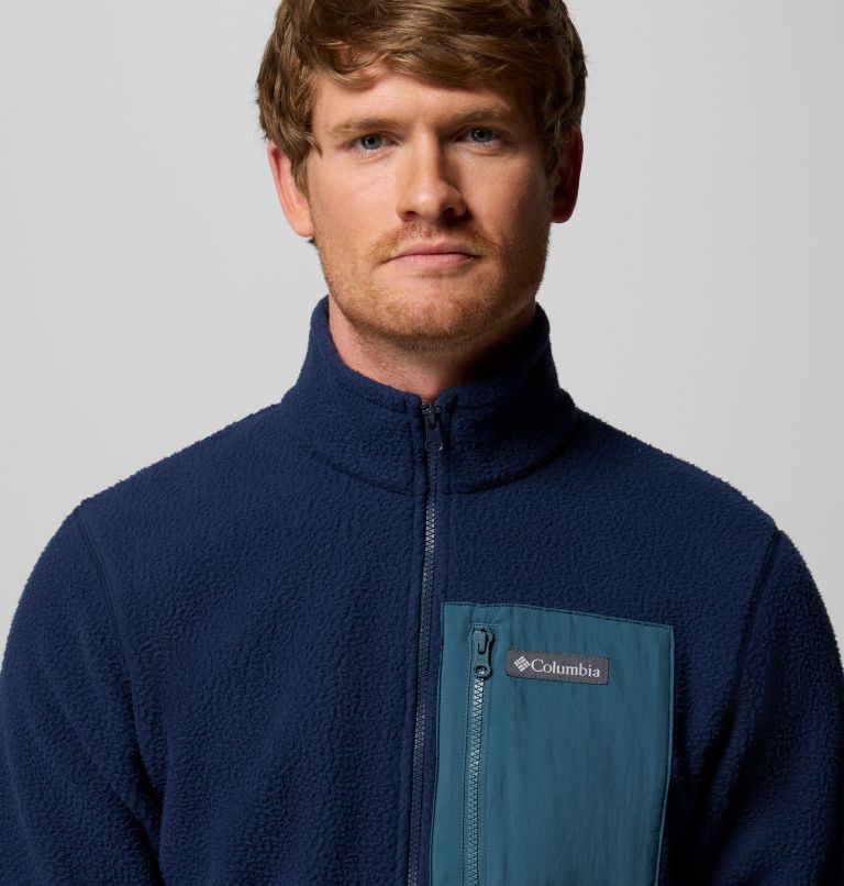 Men's Jasper Ridge Pebbled Full Zip Fleece, Color: Collegiate Navy, Everblue, image 6