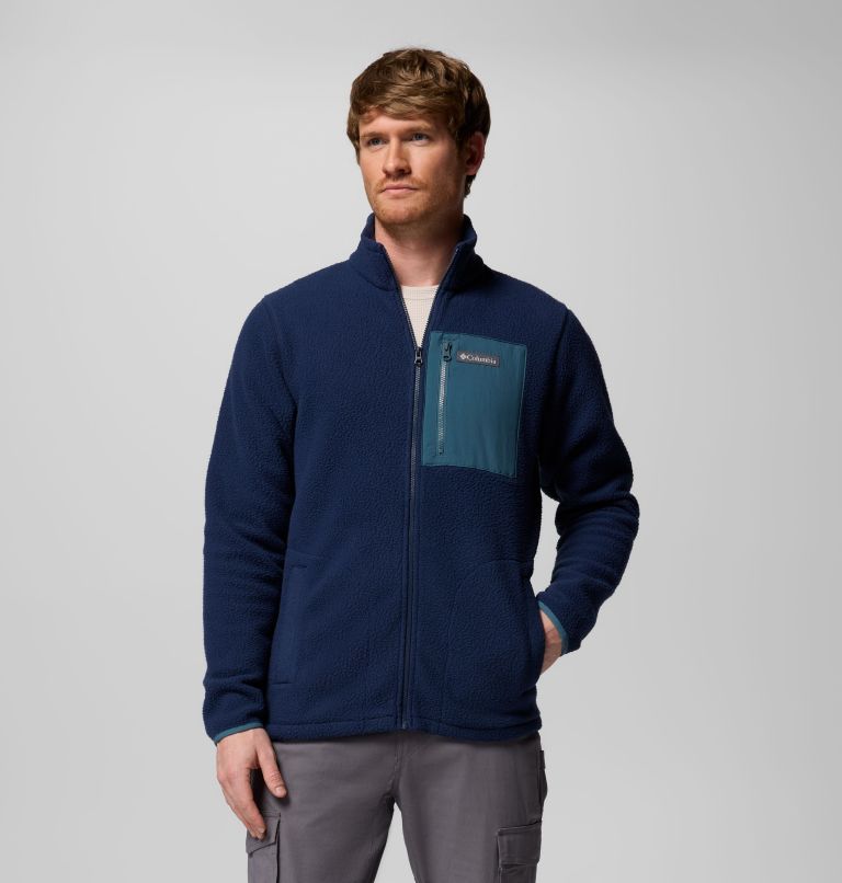 Men's Jasper Ridge Pebbled Full Zip Fleece, Color: Collegiate Navy, Everblue, image 1