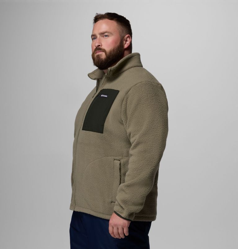 Men's Jasper Ridge Pebbled Full Zip Fleece - Big, Color: Stone Green, Greenscape, image 4