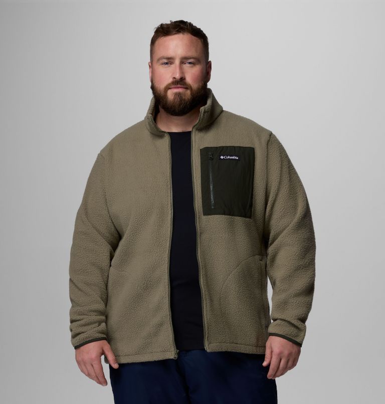 Men's Jasper Ridge Pebbled Full Zip Fleece - Big, Color: Stone Green, Greenscape, image 5