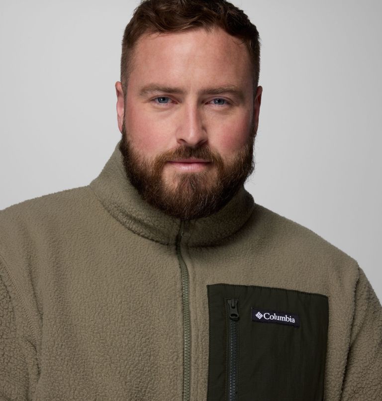 Men's Jasper Ridge Pebbled Full Zip Fleece - Big, Color: Stone Green, Greenscape, image 6