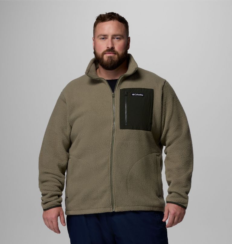 Men's Jasper Ridge Pebbled Full Zip Fleece - Big, Color: Stone Green, Greenscape, image 1