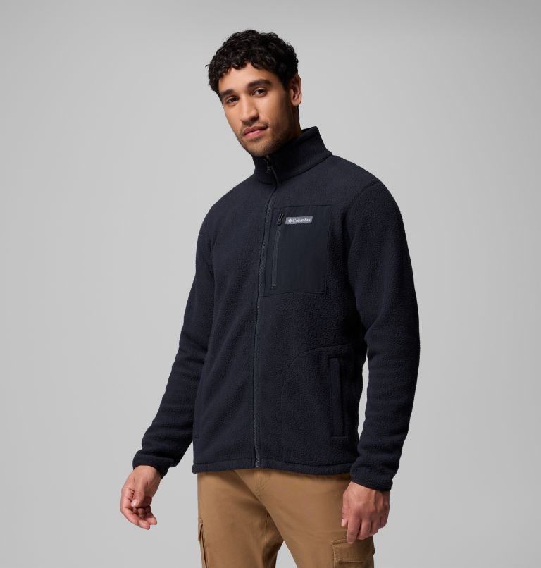 Men's Jasper Ridge Pebbled Full Zip Fleece - Tall, Color: Black, image 4