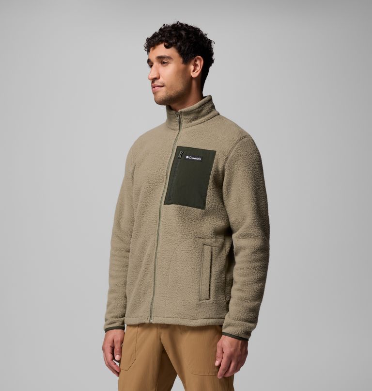 Men's Jasper Ridge Pebbled Full Zip Fleece - Tall, Color: Stone Green, Greenscape, image 4