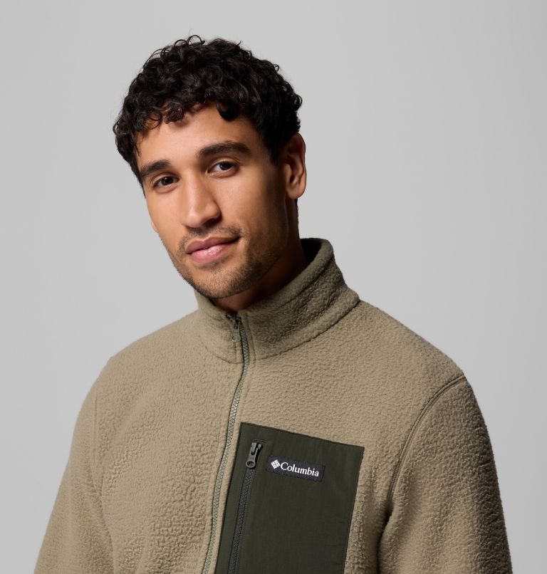 Men's Jasper Ridge Pebbled Full Zip Fleece - Tall, Color: Stone Green, Greenscape, image 6