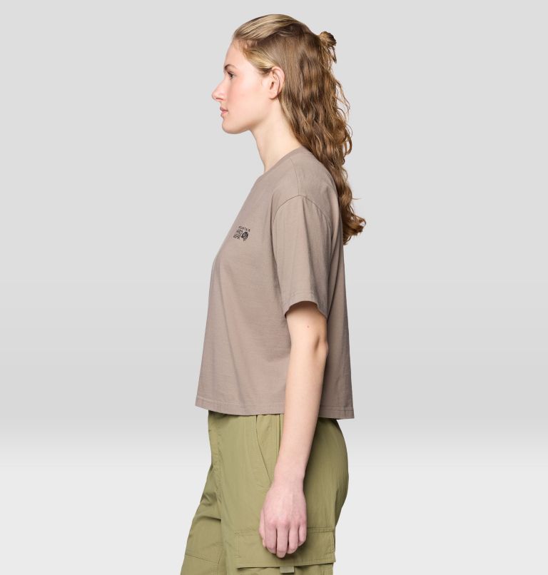 Women's MHW Box Logo Boxy Crop Short Sleeve, Color: Wild Taupe, image 3