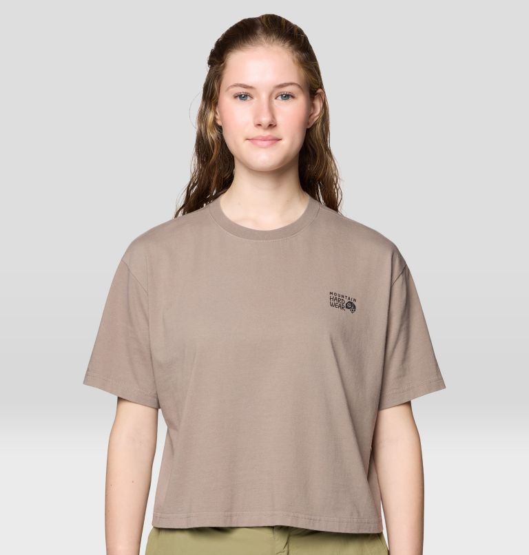 Women's MHW Box Logo Boxy Crop Short Sleeve, Color: Wild Taupe, image 1