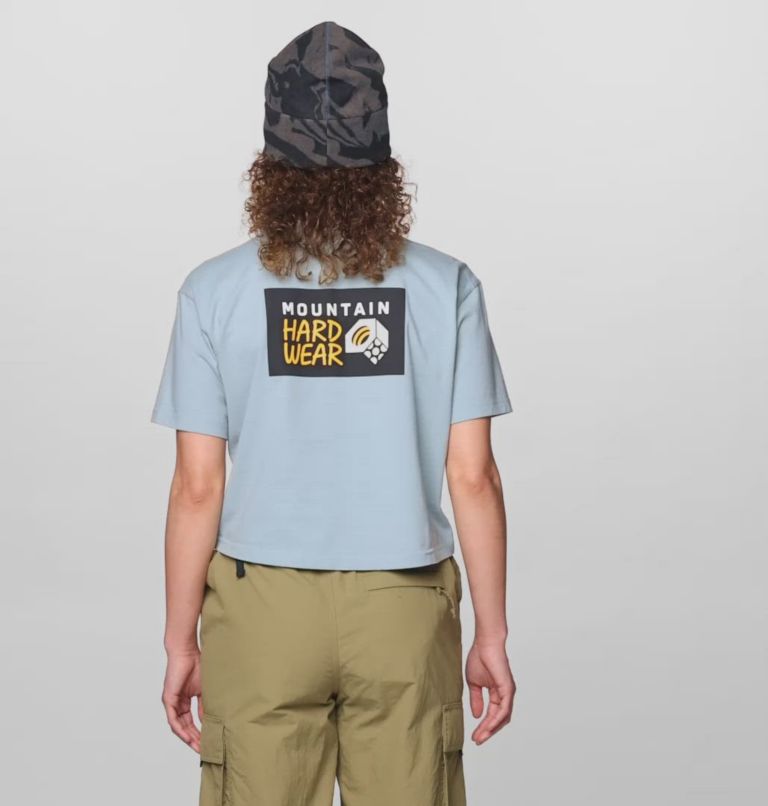 Women's MHW Box Logo Boxy Crop Short Sleeve, Color: Ice Shadow