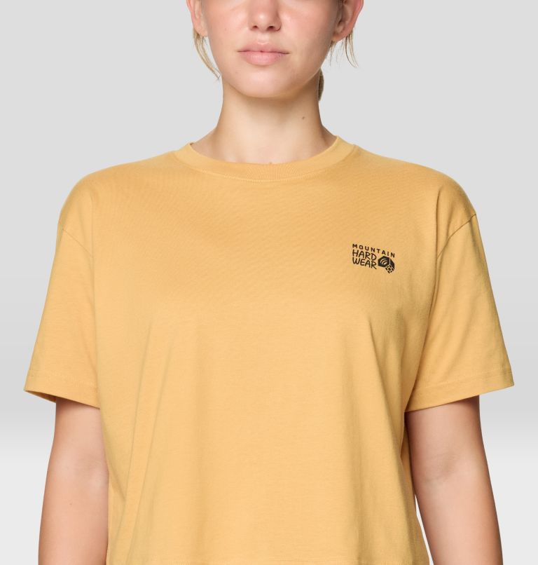 Women's MHW Box Logo Boxy Crop Short Sleeve, Color: Sundown Gold, image 4