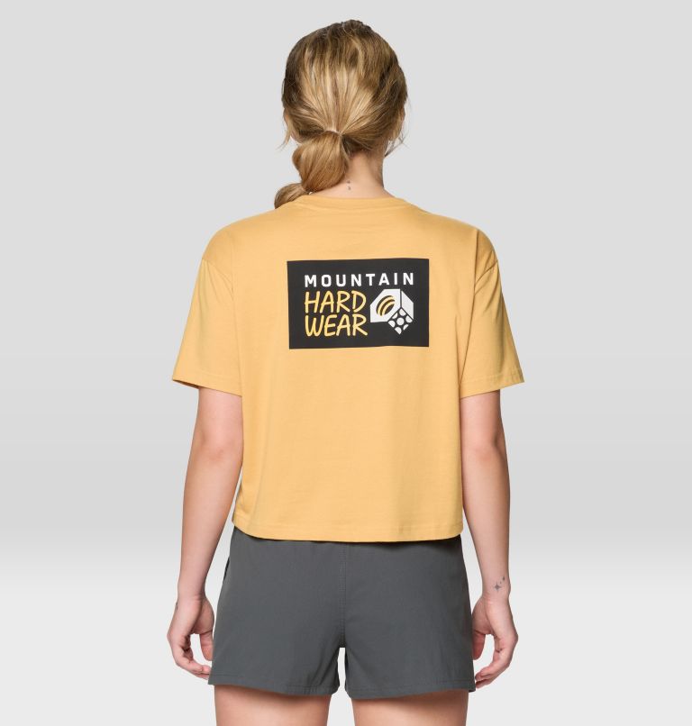 Women's MHW Box Logo Boxy Crop Short Sleeve, Color: Sundown Gold, image 2