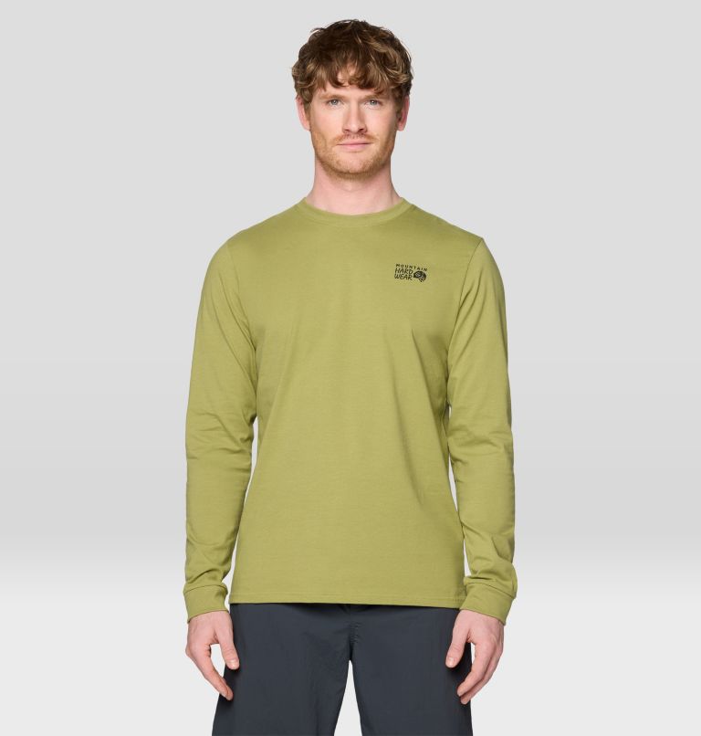 Men's MHW Back Logo Long Sleeve, Color: Fatigue Green, image 1