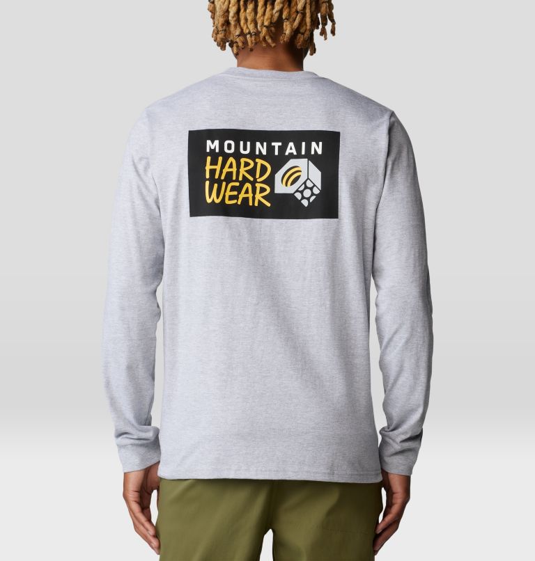 Men's MHW Box Logo Long Sleeve, Color: Hardwear Grey Heather, image 2