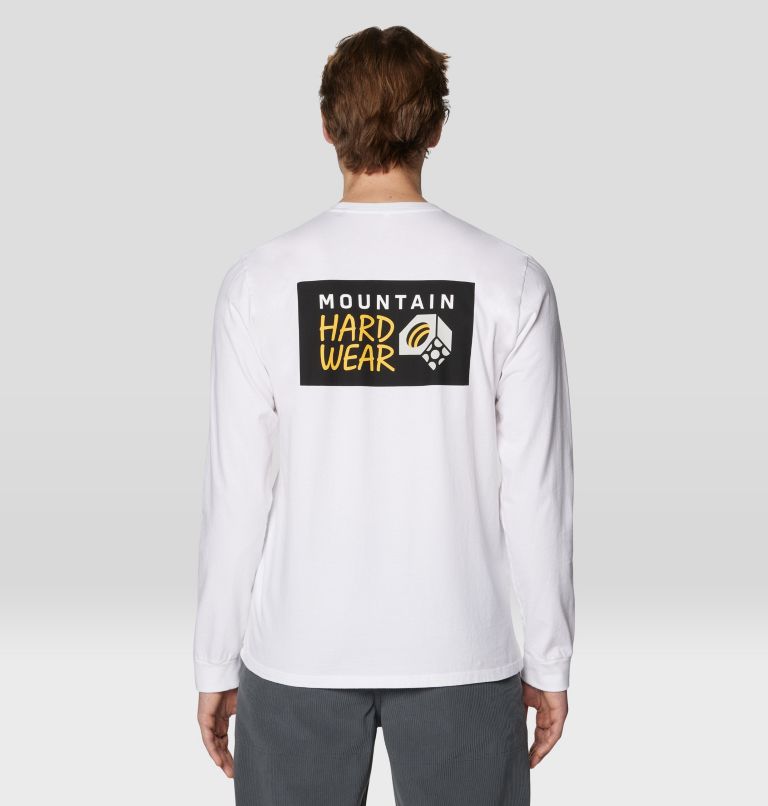 Men's MHW Box Logo Long Sleeve, Color: White, image 2