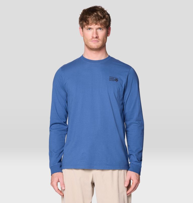 Men's MHW Box Logo Long Sleeve, Color: Better Blue, image 1