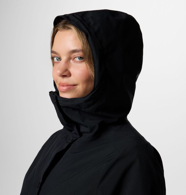 Women's Long Valley Trench III, Color: Black, image 4