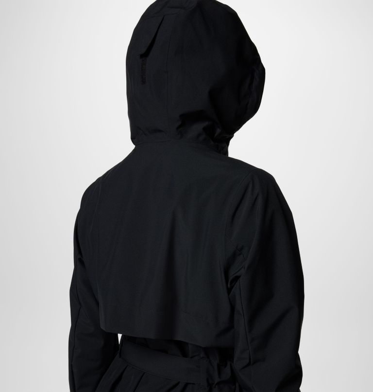 Women's Long Valley Trench III, Color: Black, image 6