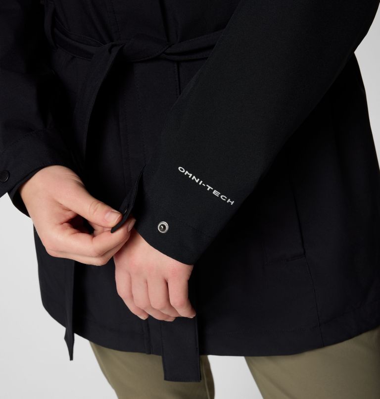 Women's Long Valley Trench III, Color: Black, image 8