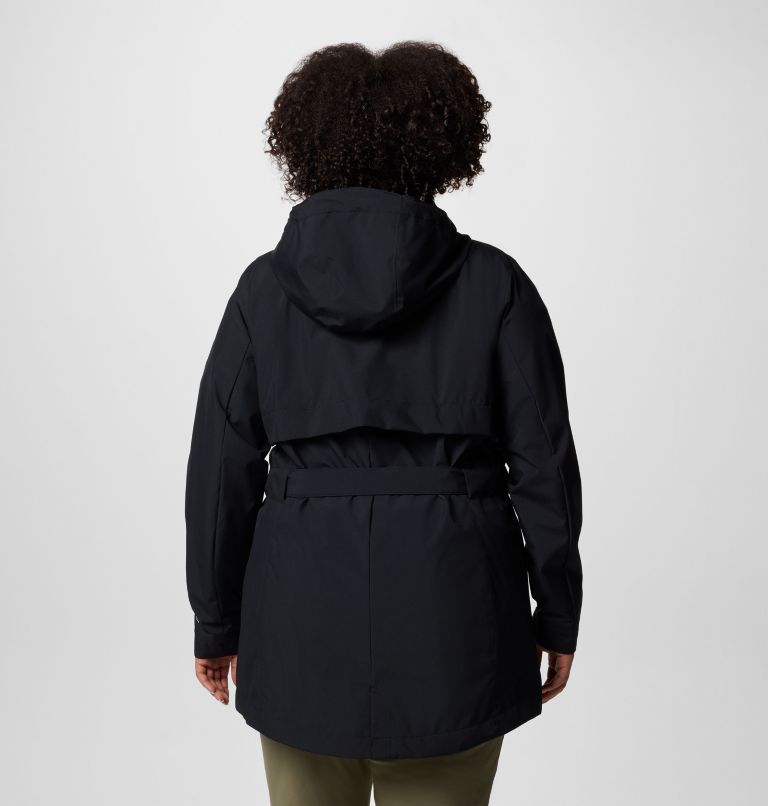 Women's Long Valley Trench III - Plus Size, Color: Black, image 2