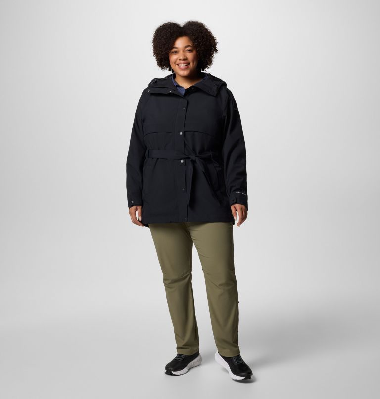 Women's Long Valley Trench III - Plus Size, Color: Black, image 6