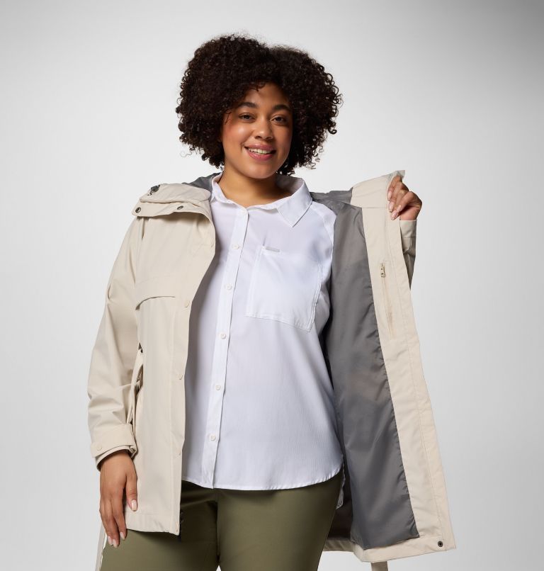 Women's Long Valley Trench III - Plus Size, Color: Dark Stone, image 5