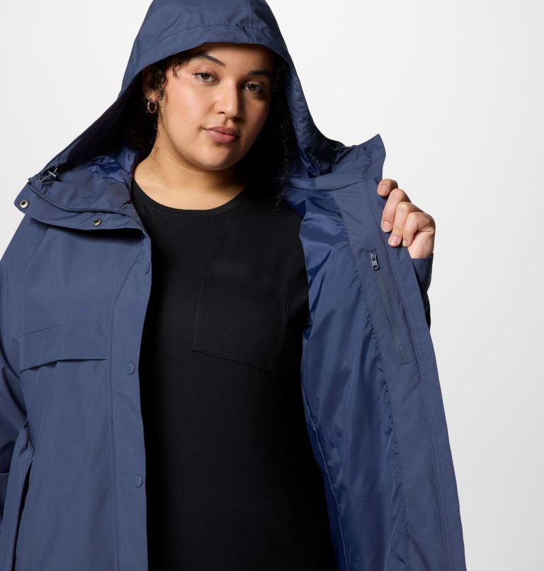 Women's Long Valley Trench III - Plus Size, Color: Nocturnal, image 6