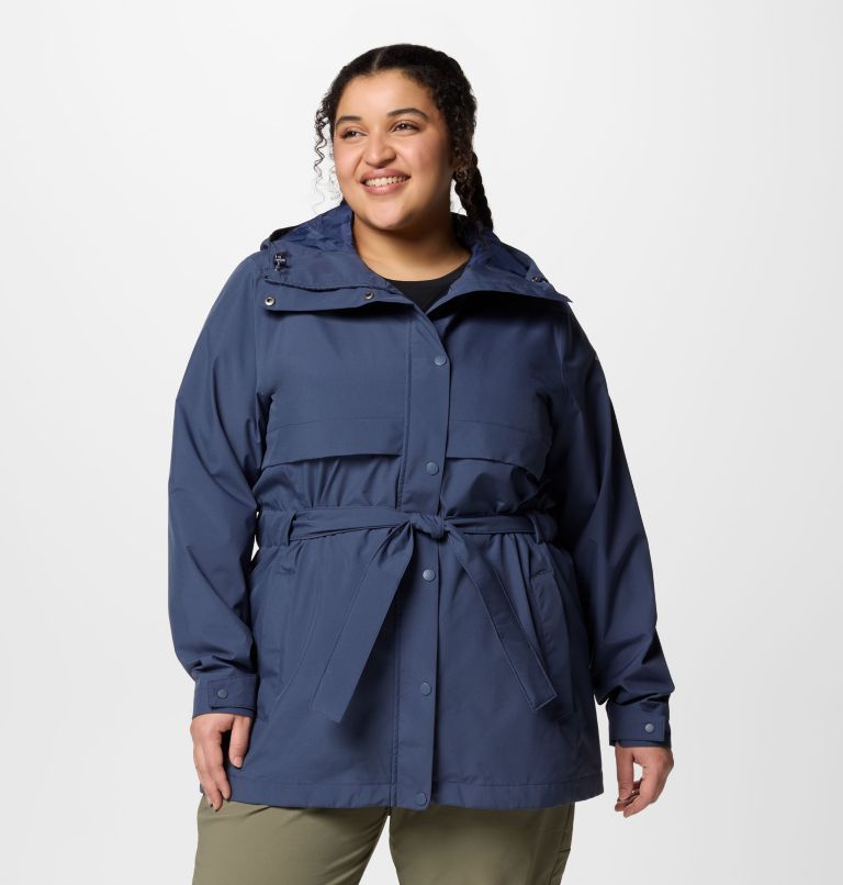 Women's Long Valley Trench III - Plus Size, Color: Nocturnal, image 1