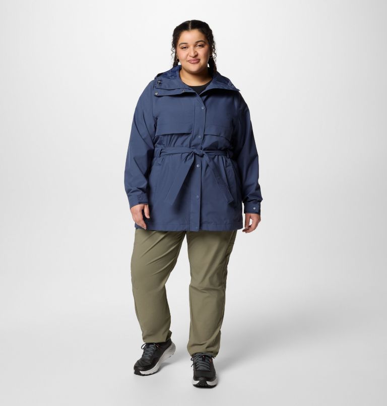 Women's Long Valley Trench III - Plus Size, Color: Nocturnal, image 7