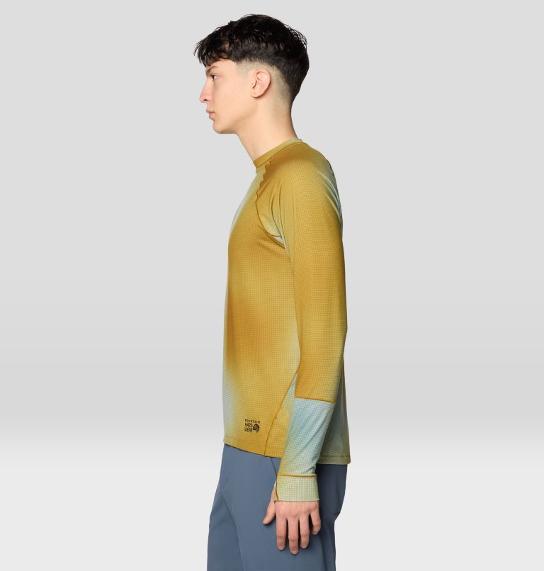 Men's Butter Up Long Sleeve, Color: Olive Gold Multi Ombre Print, image 3