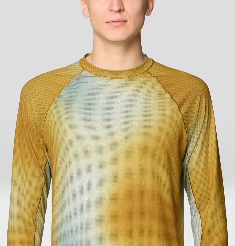 Men's Butter Up Long Sleeve, Color: Olive Gold Multi Ombre Print, image 4
